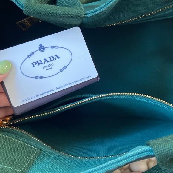 Prada Green Canapa GM w/ Strap - Picture 6 of 17